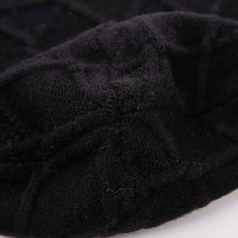 Шапка из чистой шерсти мужская осенняя и зимняя вязаная шапка с ушками теплый