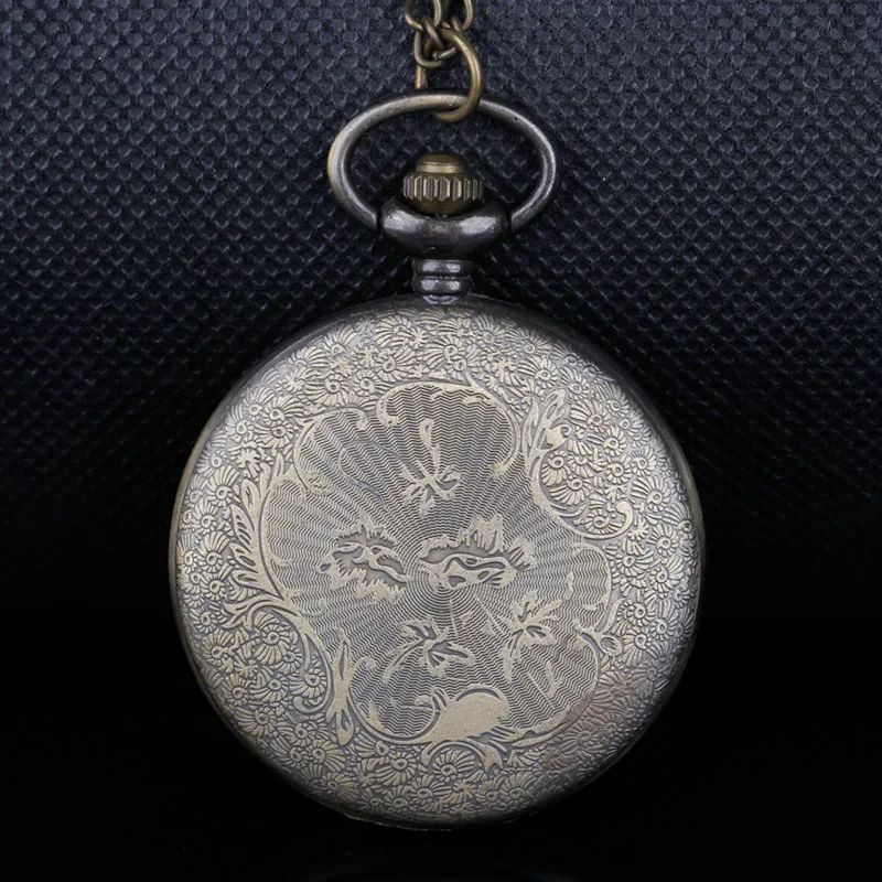 Retro Peacock Tail Hollow Design Quartz Pocket Watch Trend Fashion Analog Necklace Fob |