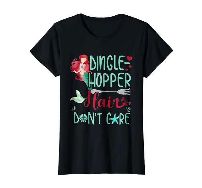 Dingle Hopper Hair Don Care Милая Черная футболка русалки облегающая футболка|Мужские
