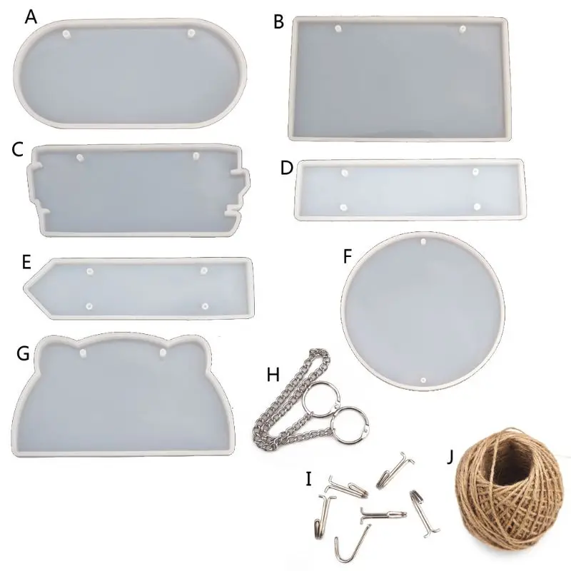 

Handmade Clear Silicone Indicator Signs Welcomes Card Epoxy Resin Mold DIY Door Number Plate Resin Mold Art Crafts Tools