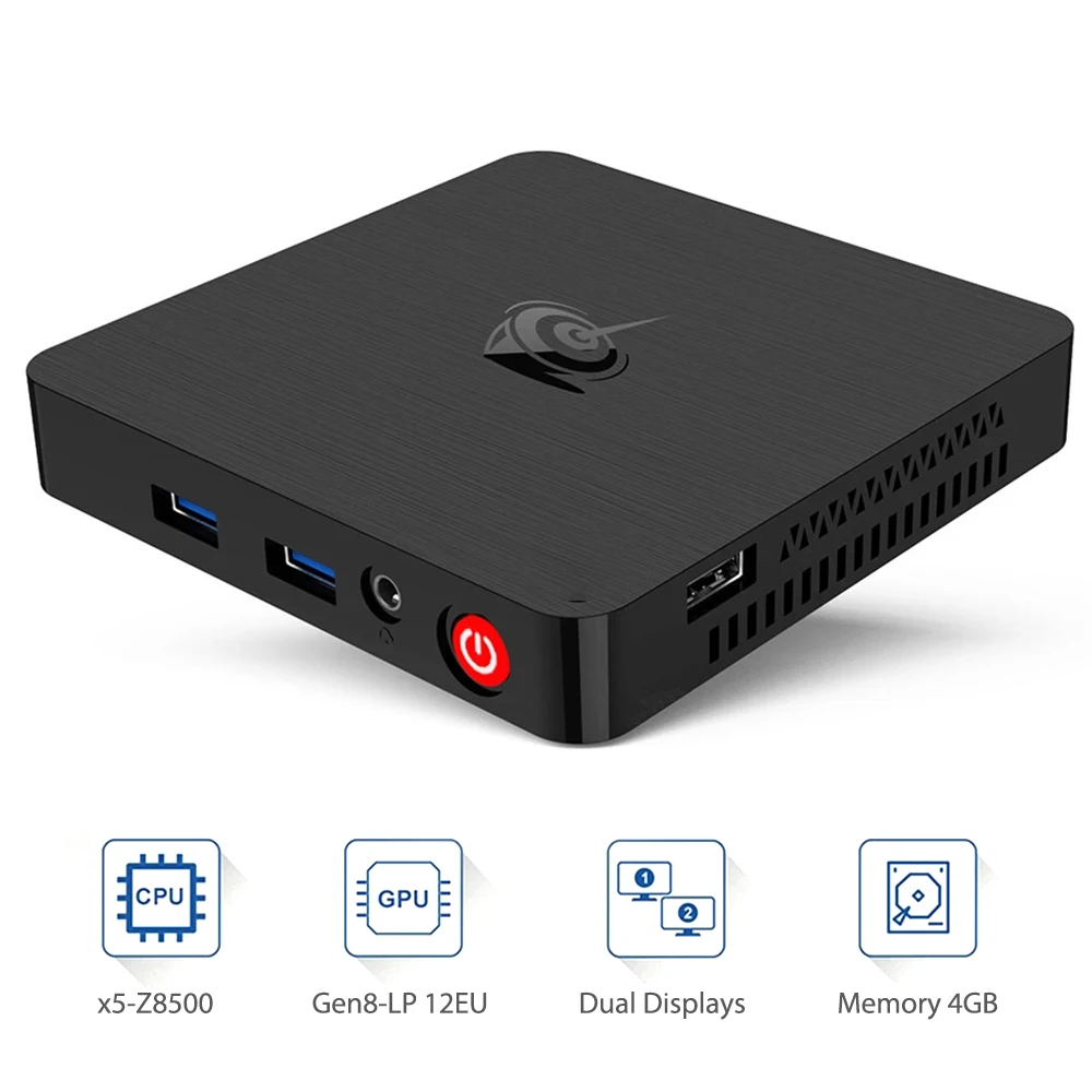

Mini PC T4 Intel Atom X5-Z8500 4GB RAM 64GB ROM 1000M LAN 5.8G WiFi Bluetooth 4.0 USB 3.0 Windows 10 Mini PC