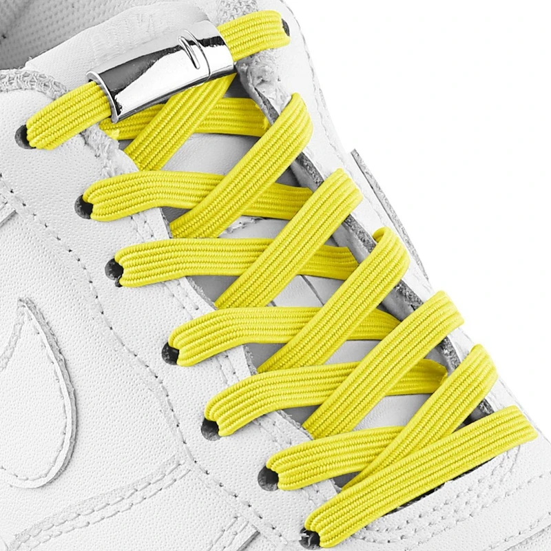 

1 Pair Elastic Shoelaces Locking Lazy Laces Outdoor Sneakers Quick Flat No Tie Shoelace Convenience Metal Magnetic Fashion