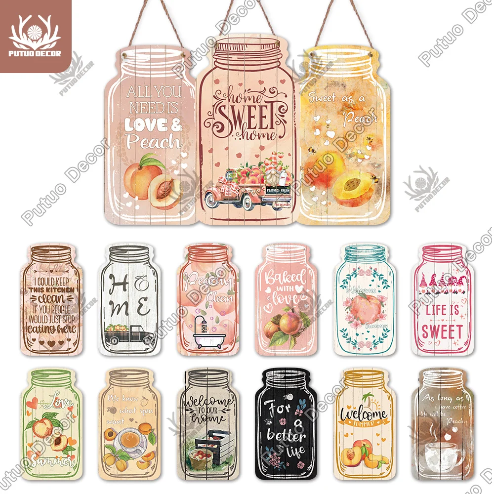 Декоративные персиковые таблички Putuo банка Мейсона в форме деревянных знаков