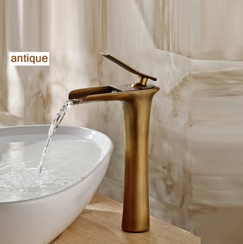 

Basin Faucets Modern White Bathroom Faucet Waterfall faucets Single Hole Cold and Hot Water Tap Basin Faucet Mixer Taps