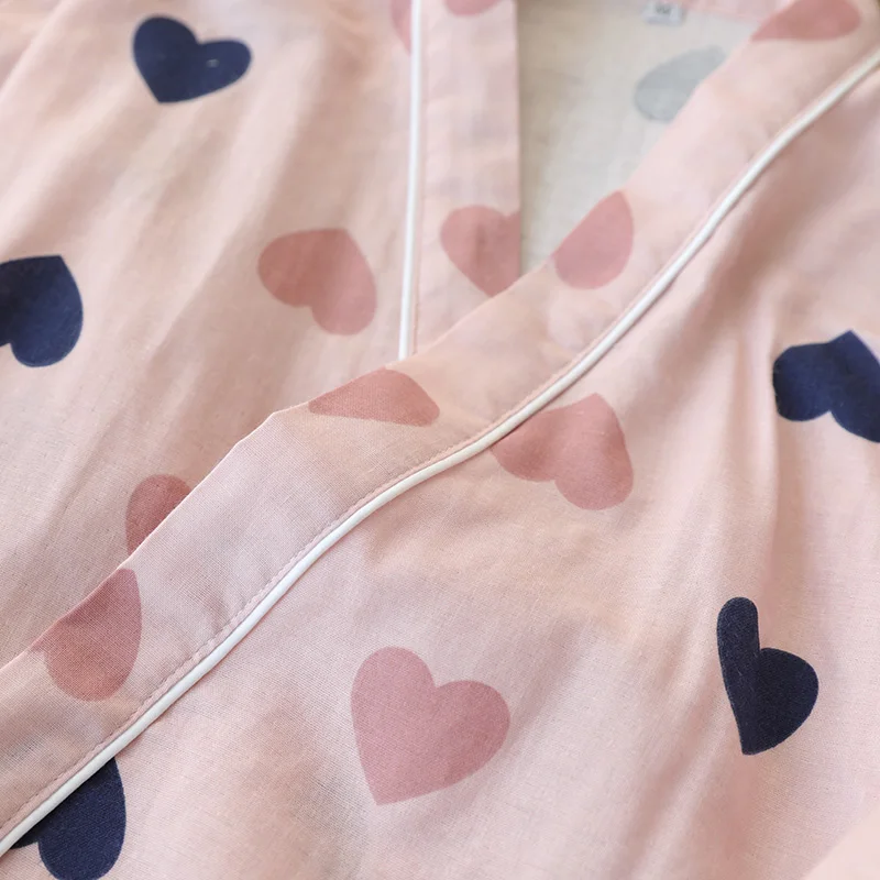 Japanese kimono Cotton Women Pajamas Sets Pyjama Cute Cartoon Button Top+Pants 2Pcs /lot Pijama Sleepwear Lounge Wear | Женская одежда