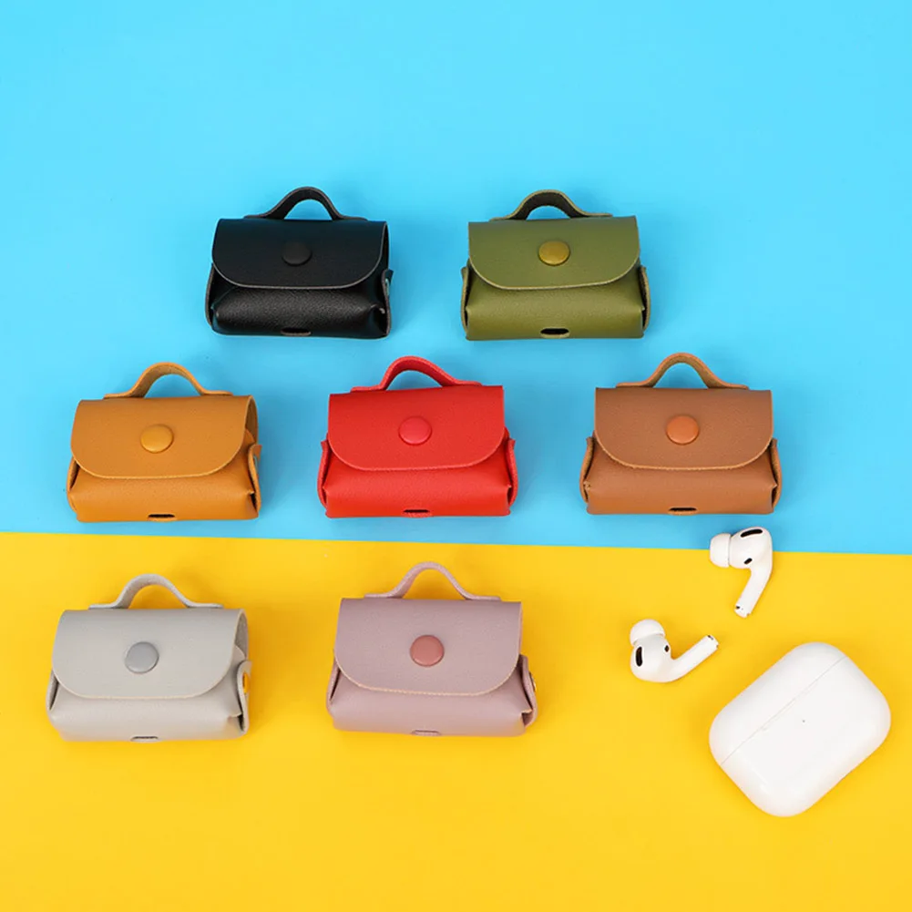 Leather Earphone Case For Apple AirPods Pro Anti-lost Shockproof Protective Cover for Air Pods 3 Wallet Style PU Bag Capa Skin |