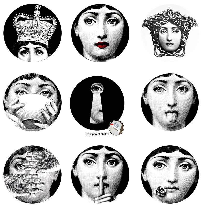 Милан Италия дизайнер fornasetti таблички узор обои разделенные картины настенные наклейки DIY Украшение стены 8 дюймов - Цвет: 28