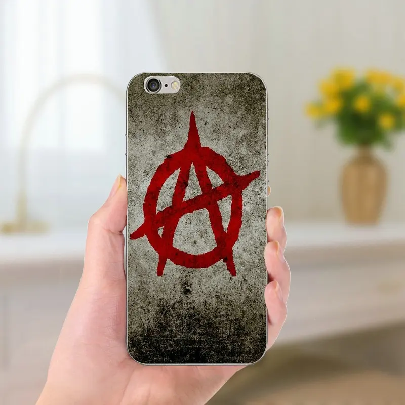 Для iPhone 8 7 6 6S Plus X 5 5S SE 5C 4 Shell антидетонационный Coque классный анархический логотип