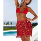 Мини-юбка женская с бахромой и высокой талией