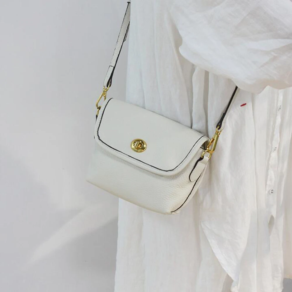 Простая Сумка через плечо из натуральной кожи Маленький модный дизайнерский