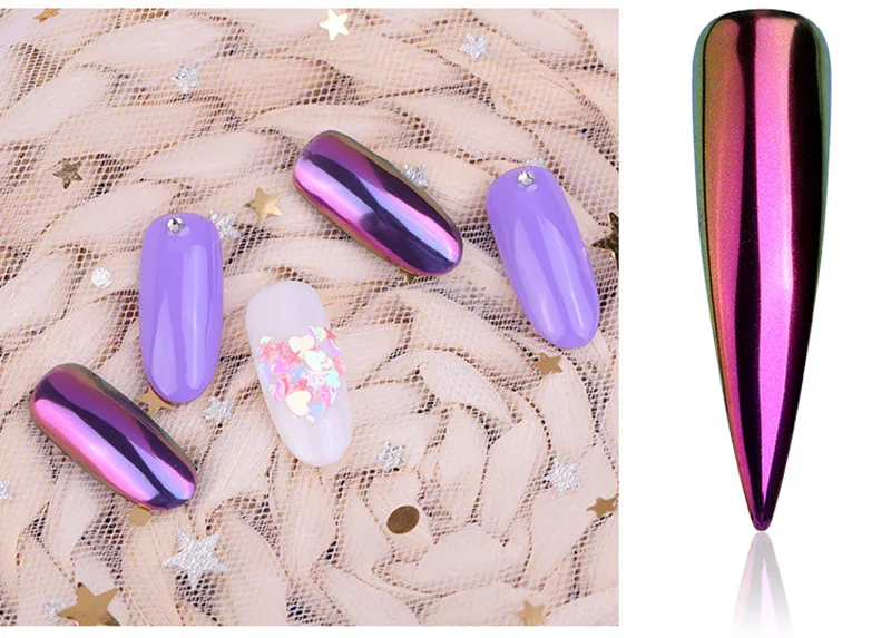 0 2 г 1 шт хромированный зеркальный порошок Аврора дизайн ногтей блеск Хамелеон