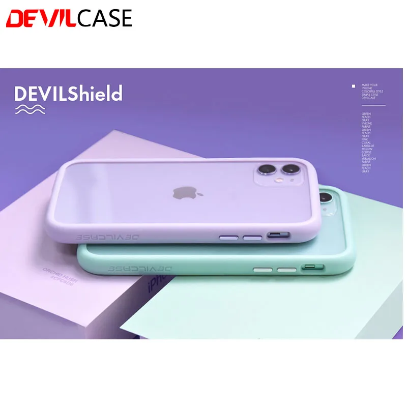 DEVILCASE Devilshield для iPhone 11, iPhone 11 Pro, iPhone 11 Pro Max ТПУ бампер+ задняя прозрачная стеклянная панель
