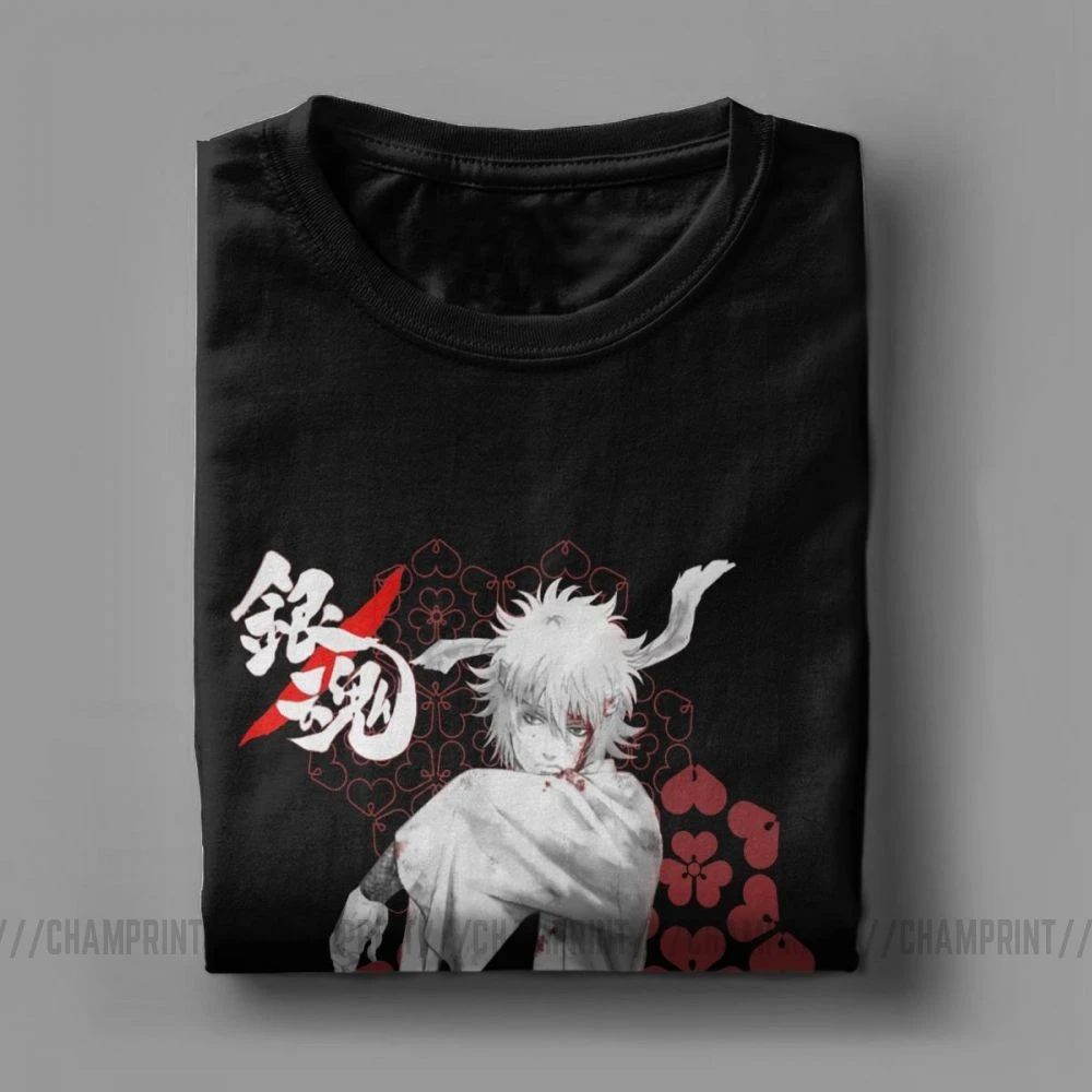 Футболка Gintoki шикарная Мужская потрясающая хлопковая рубашка с круглым вырезом и