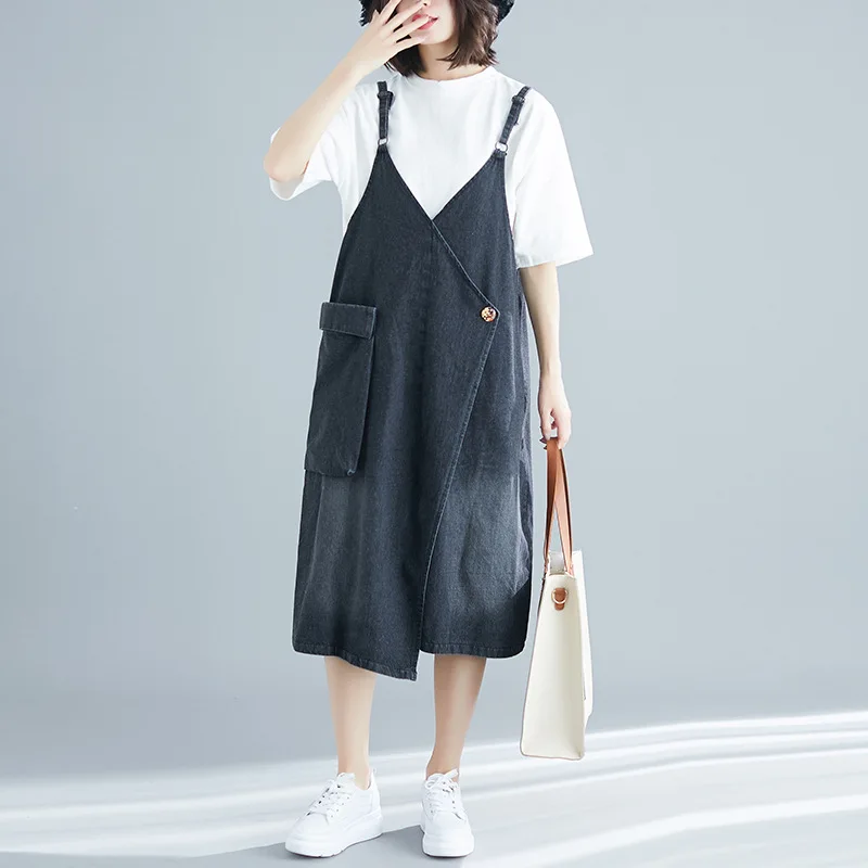 2019 Сезон весна осень Джинсовая юбка с ремешком женские повседневные свободные