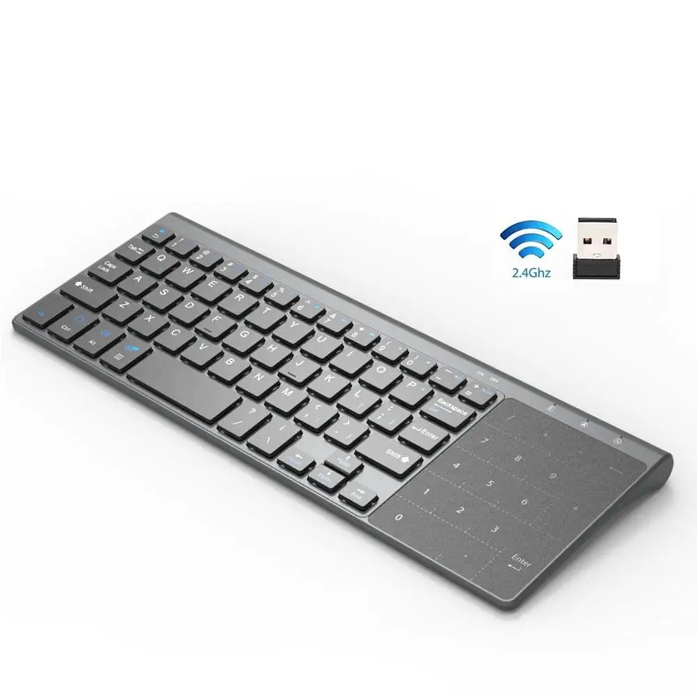 

Thin 2.4G Wireless Keyboard Mini Multimedia Keyboard With Number Touchpad Numeric Keypad For Tablet Desktop Laptop PC