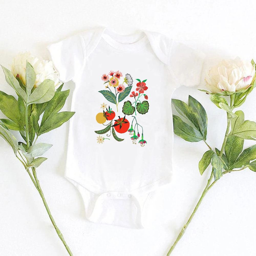 

Baby Cartoon Plant Spring Summer Ropa De Bebe Niña European Aesthetic Fashion Clothes for Newborns 2022 Baby Bodysuit Dropship
