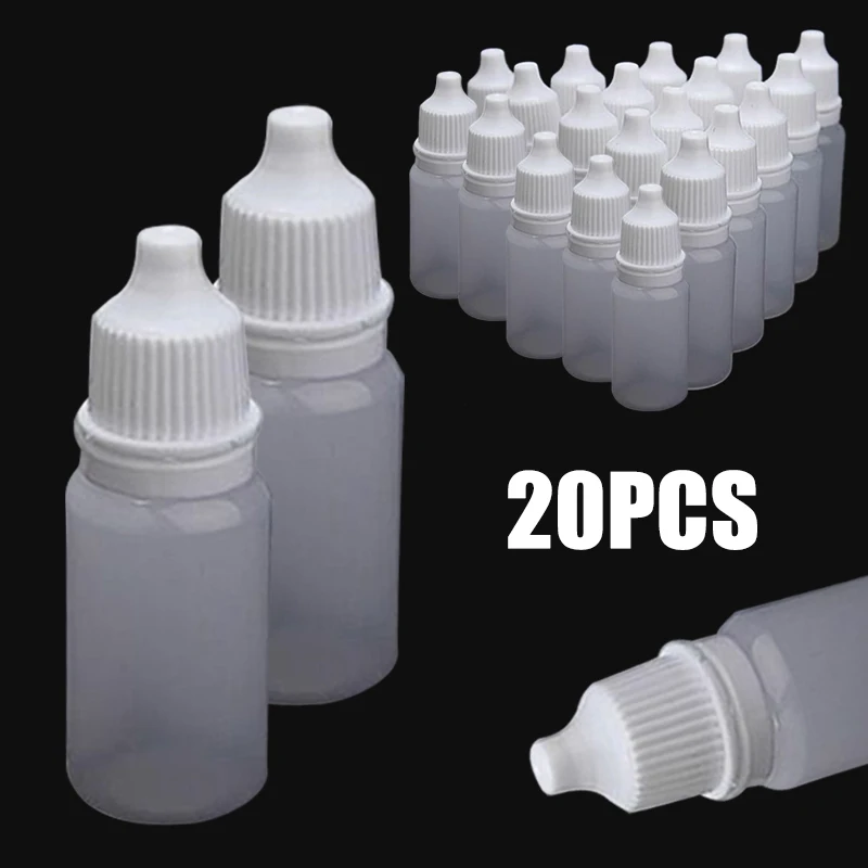 

20pcs 10ml 5ml Empty Plastic Squeezable Dropper Bottles Eye Care Liquid Dropper Sample Eyes Refillable Bottle Storage Container