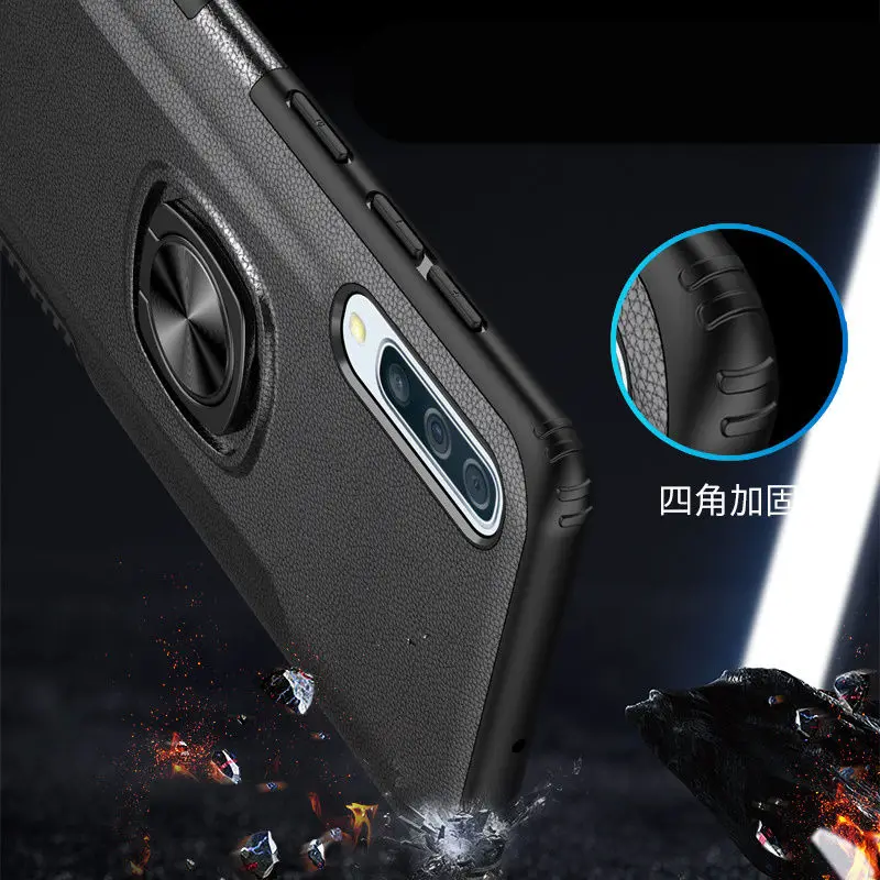 

For Samsung Galaxy A10 A20 A30 A40 A50 A60 A70 A80 A90 Case PU Leather Magnetic Ring Car Holder Stand Case for Galaxy A10E A20E
