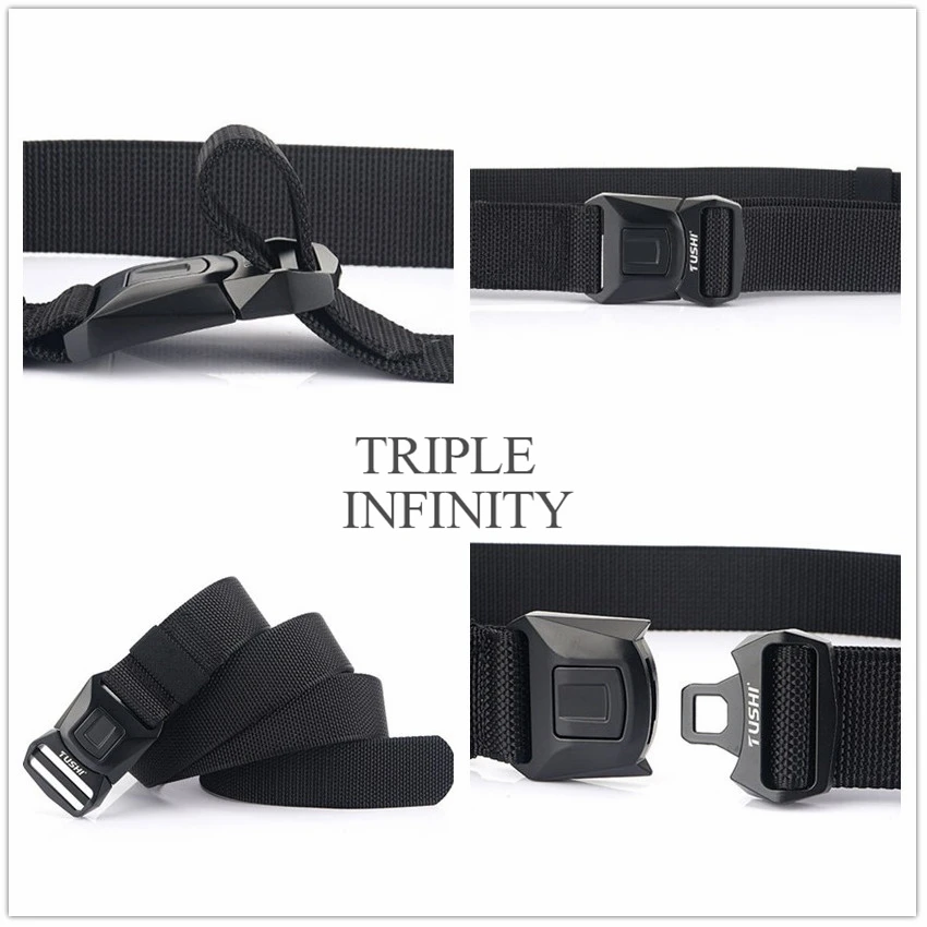 Ремень мужской с быстросъемной металлической пряжкой модный Тактический