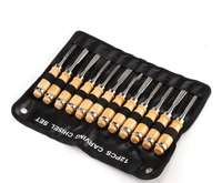 professional manual wood carving hand chisel tool set carpenters woodworking carving chisel diy hand tools 12pcsset