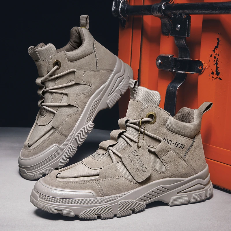 

Men Chunky Casual Sneakers High Top Shoes Man Fashion Suede Sneakers Outdoor Male Walking Footwear Men Shoes Dropshipping New