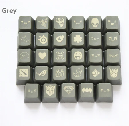 grey Новое поступление 11 цветов 29 гравировка графика DIY клавишные колпачки pbt OEM R4 Вишневый выключатель MX механическая клавиатура колпачка - Цвет: grey