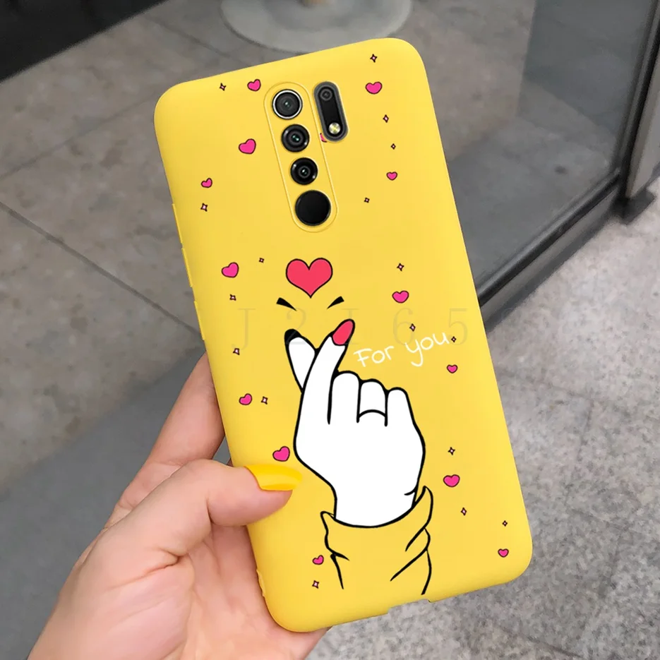 Чехол-накладка для Xiaomi Redmi 9 ТПУ противоударный с изображением карамельных цветов