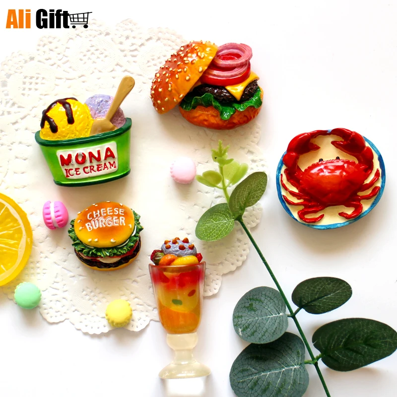 Креативные 3D Магнитные наклейки на холодильник пищевые магнитные