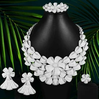 missvikki super luxury bowknots big jewelry set women wedding cubic zirconia dubai necklace earring bangle ring jewelry sets