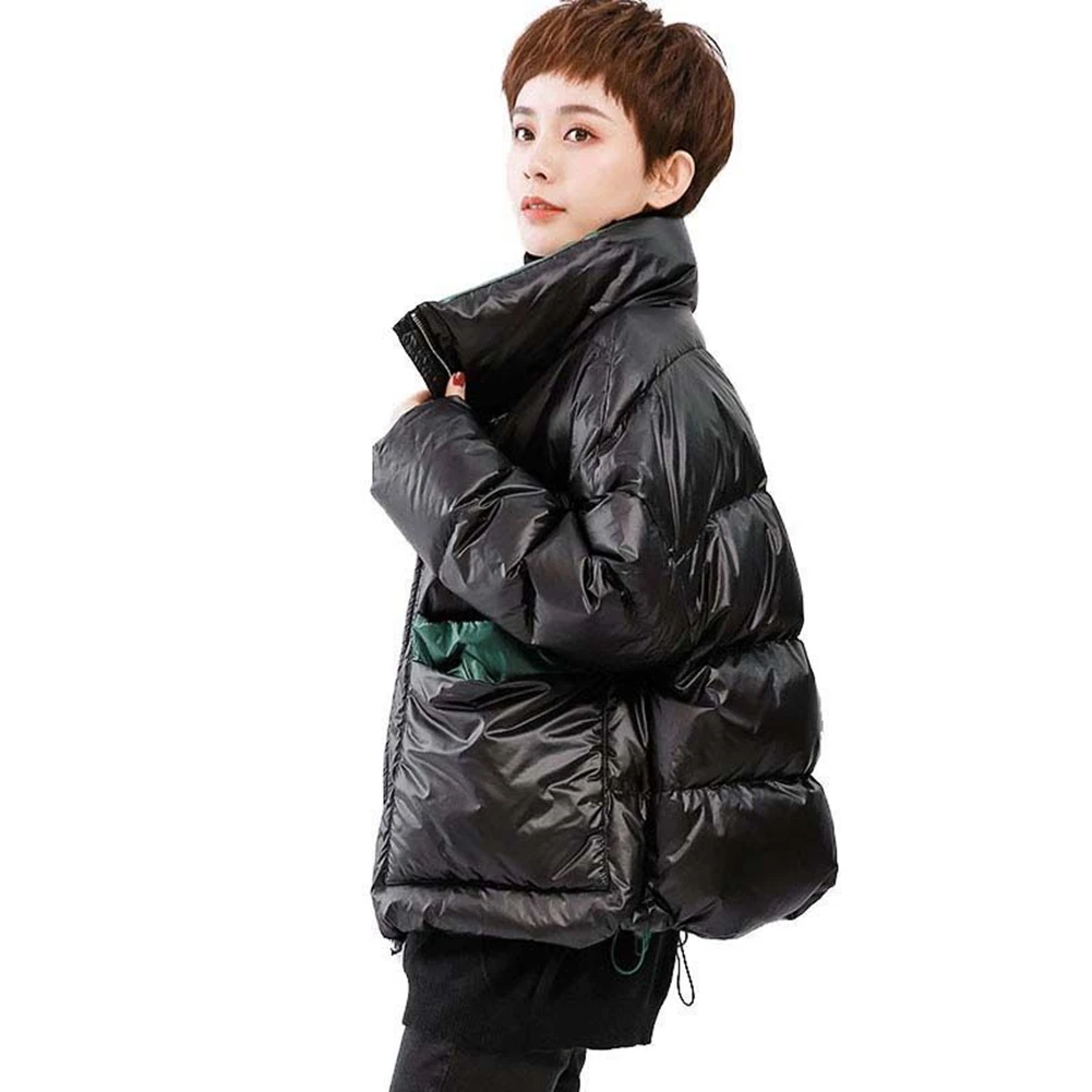 

2021 Fashion Women Winter Short Parka Plus Size Down Cotton Zipper Jackets Coat Woman Stand Collar Thick Outerwear Overcoat