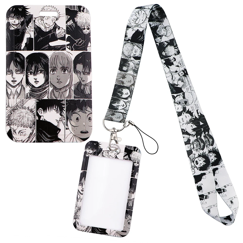 

YQ867 Anime Comic Attacking Giant Lanyard ID Card Holder Neck Strap Lariat Phone Strap Bus Credit Badge Holder Keychain Jewelry