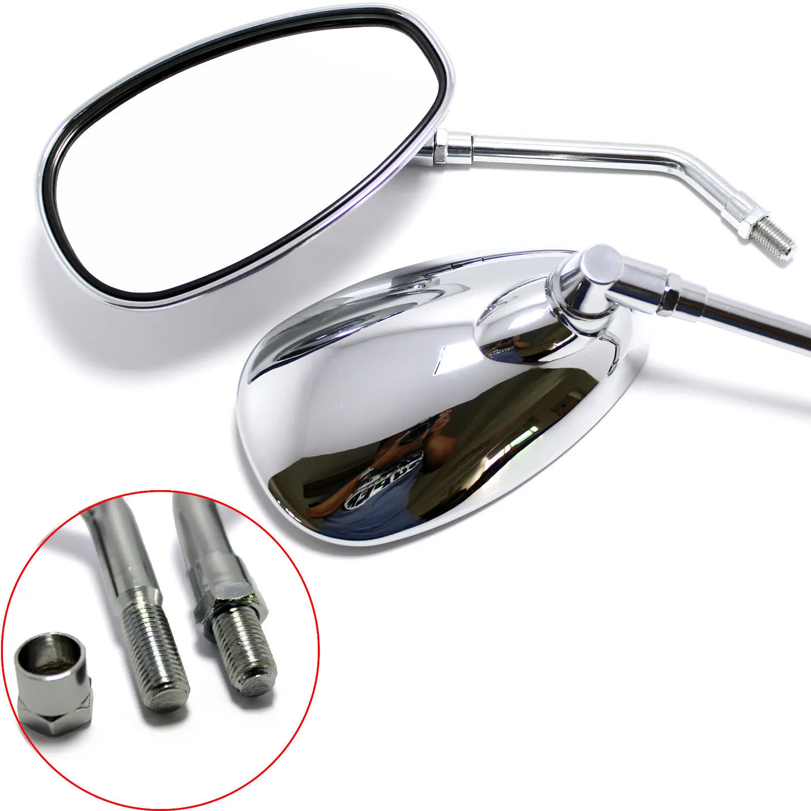 

Rearview Mirrors Chromed For Kawasaki Suzuki Honda BMW (10MM Standard Bolts)