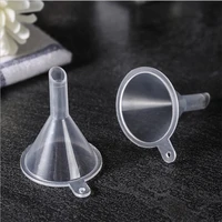 10pcs small clear plastic pp mini funnels packaging travel tools for empty bottle filling perfumes essential oils aromatherapy