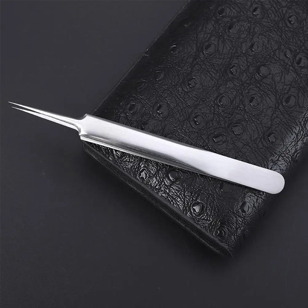 

1pc Steel Accurate Tweezers Face Cleaner Straight Bend Curved Blackhead Acne Clip Tweezer Pimple Comedone Remover Tool