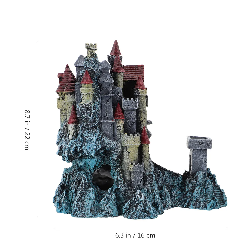 

1pc Fish Tank Castle Decor Resin Craft Castle Fish Tank Decor Aquarium Decor