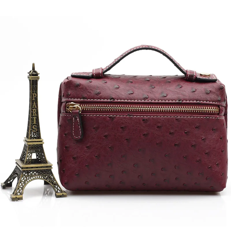 Ostrich Maroon (S) XMESSUN, новинка, модная сумка из тисненой кожи питона, большая сумка-клатч из коровьей кожи, дизайнерская сумочка, сумочка, модная сумка - Цвет: Ostrich Maroon (S)
