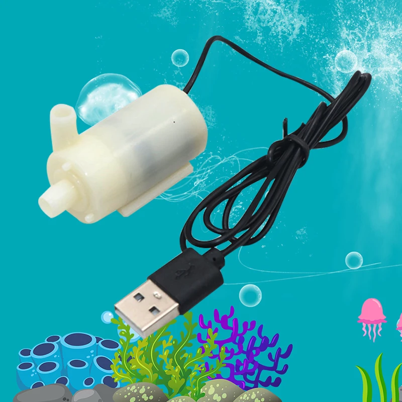 1 шт. погружной насос DC 3V5V6V USB низкий уровень шума бесщеточный мотор Pump120L/H Мини
