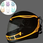 Светодиодная Люминесцентная лента для мотоциклетного шлема 4 в 1, универсальное зарядное устройство USB для ночной езды, декоративный светильник для шлема, мигающий свет