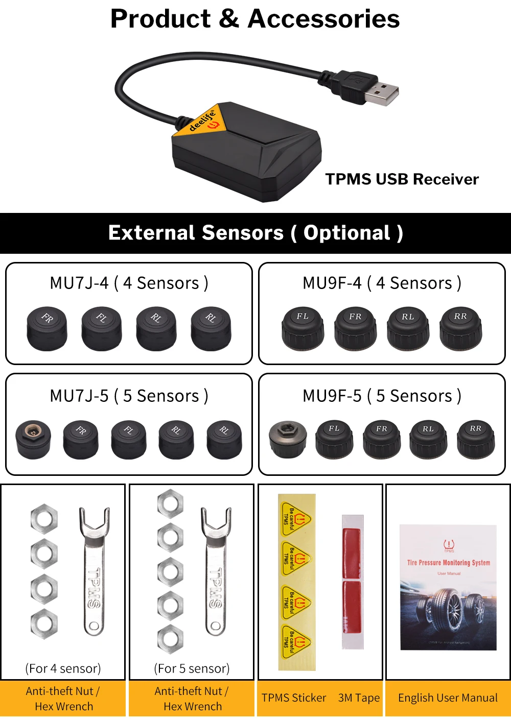 Deelife USB TPMS для Android автомобильный DVD с датчиком давления в шинах Система мониторинга Беспроводная запасная шина сигнализация ANDROID навигация