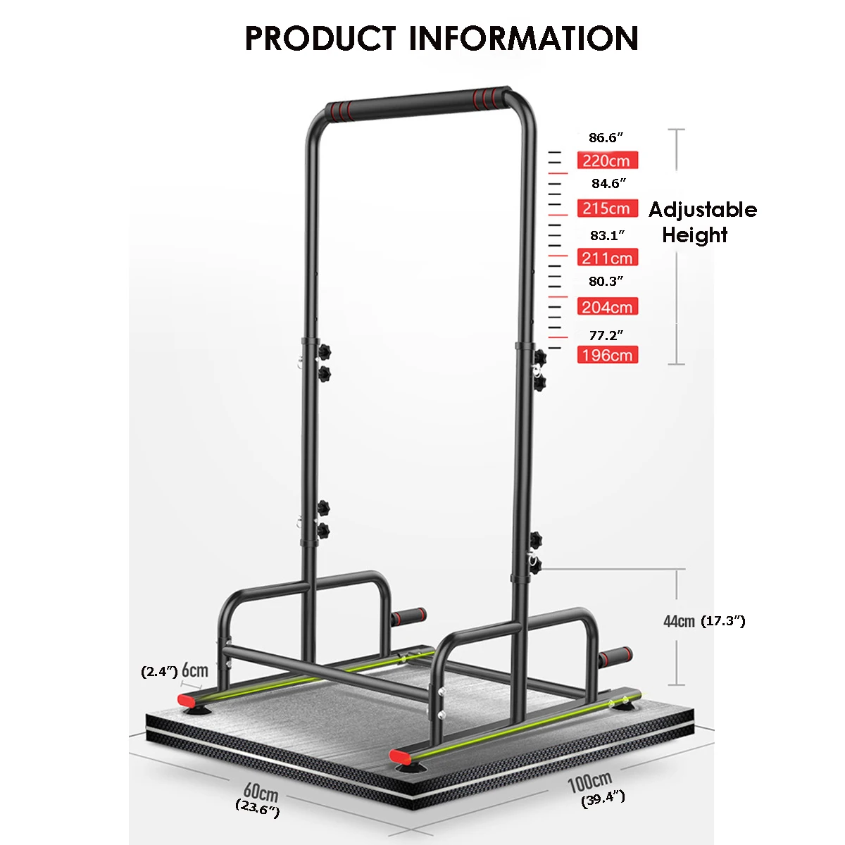 

300KG Pull Up Station Stands Horizontal Bars Upper Body Workout Rack Strength Training Multifunction Home Gym Fitness Equipment