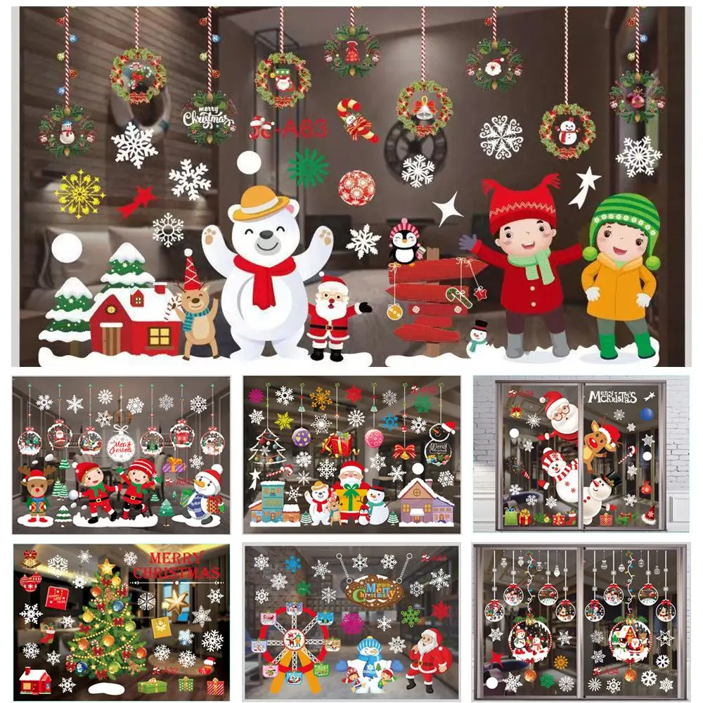 

Home Decoration Creativity Party Decor DIY Merry Christmas Window Static Stickers Christmas Window Sticker Xmas