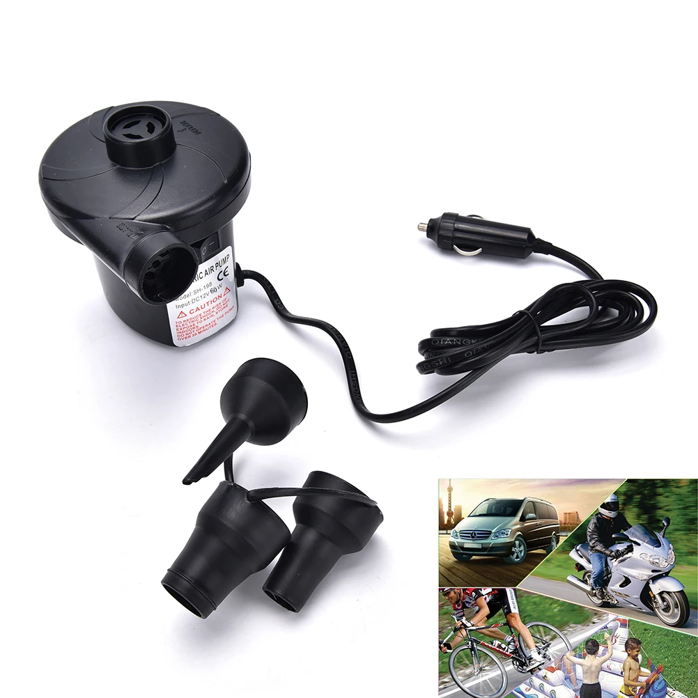 

Jetting New 12V Car Auto DC Electric Air Pump Inflator Car Inflatable Pump + 3 Nozzles AirBed Mattress Boat High Quality