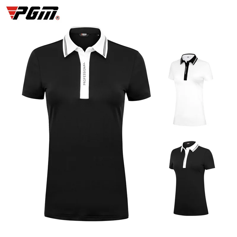 

2020 PGM spring summer golf clothing Women High Elastic Breathable short-sleeved Golf T-shirts quick-drying sports clothes Top