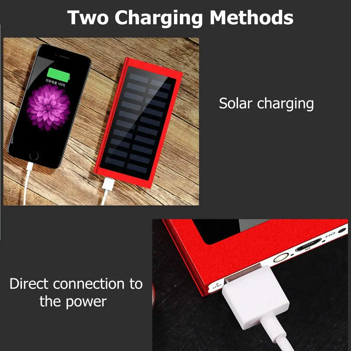 Внешний аккумулятор 50000 мАч 2 USB светодиодных порта портативный мобильный телефон