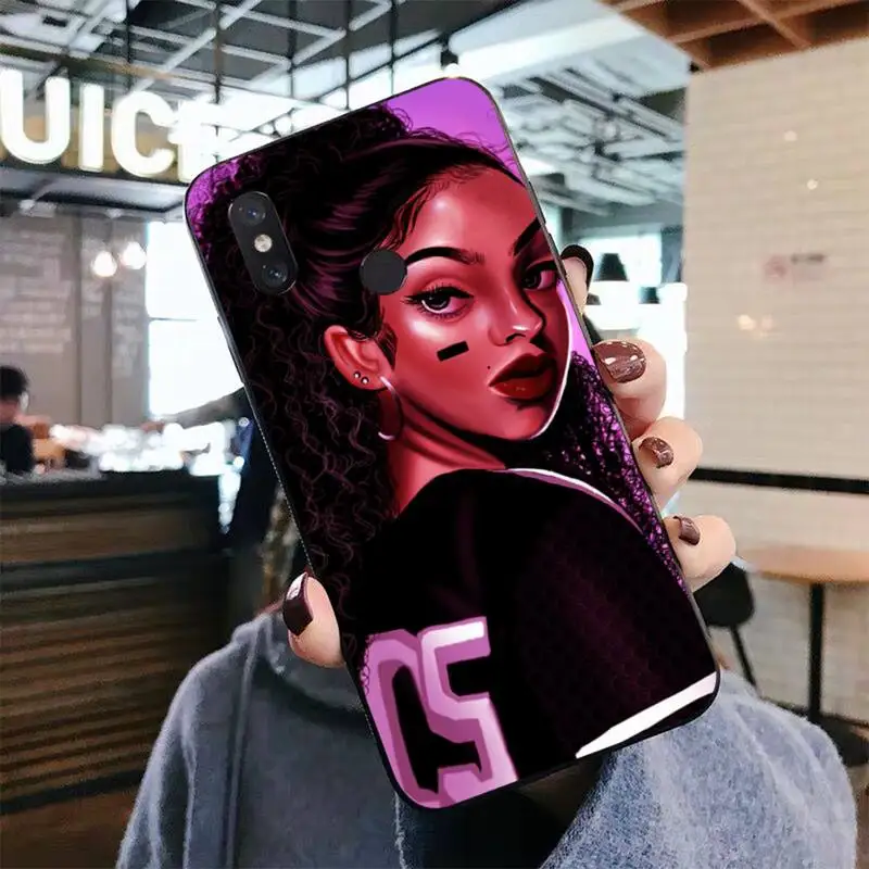 

Fashion Black Girls African Phone Case for Xiaomi mi 5 6 8 9 10 lite pro SE Mix 2s 3 F1 Max2 3