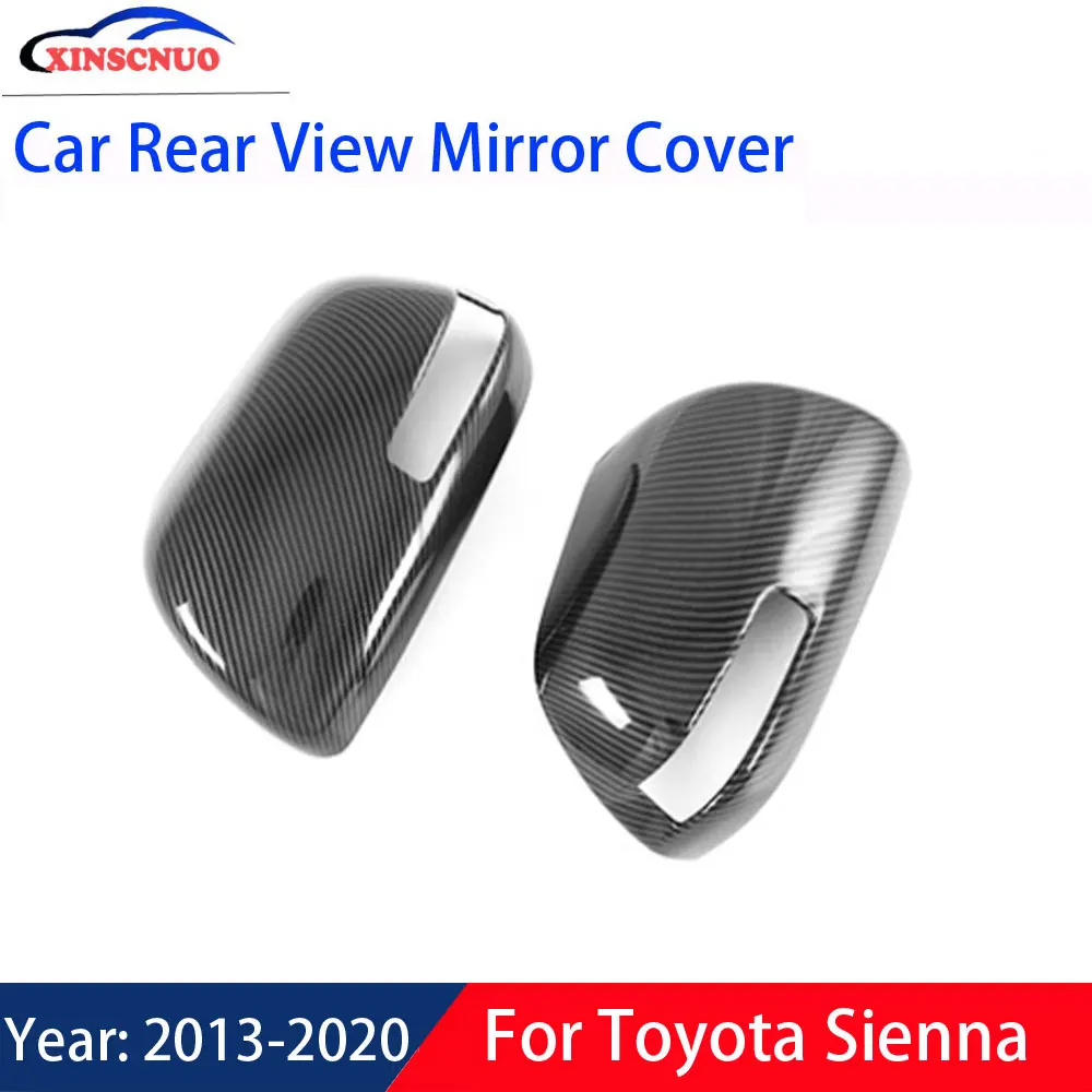 

XINSCNUO 1 Pair Carbon Fiber Style Side Car Rear View Mirror Cover For Toyota Sienna 2013-2020 Mirror Covers Caps Replacement