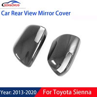 xinscnuo 1 pair carbon fiber style side car rear view mirror cover for toyota sienna 2013 2020 mirror covers caps replacement