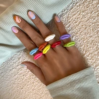 candy color creative geometric lips fashion funny rings for women girls trendy jewelry accessories charm forefinger ring anillos