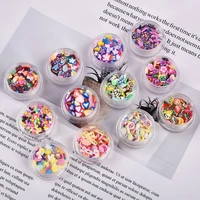 1 box soft pottery 12 style fruit slice filler for diy resin mold slime accessories jewelry making clay diy filling nail art