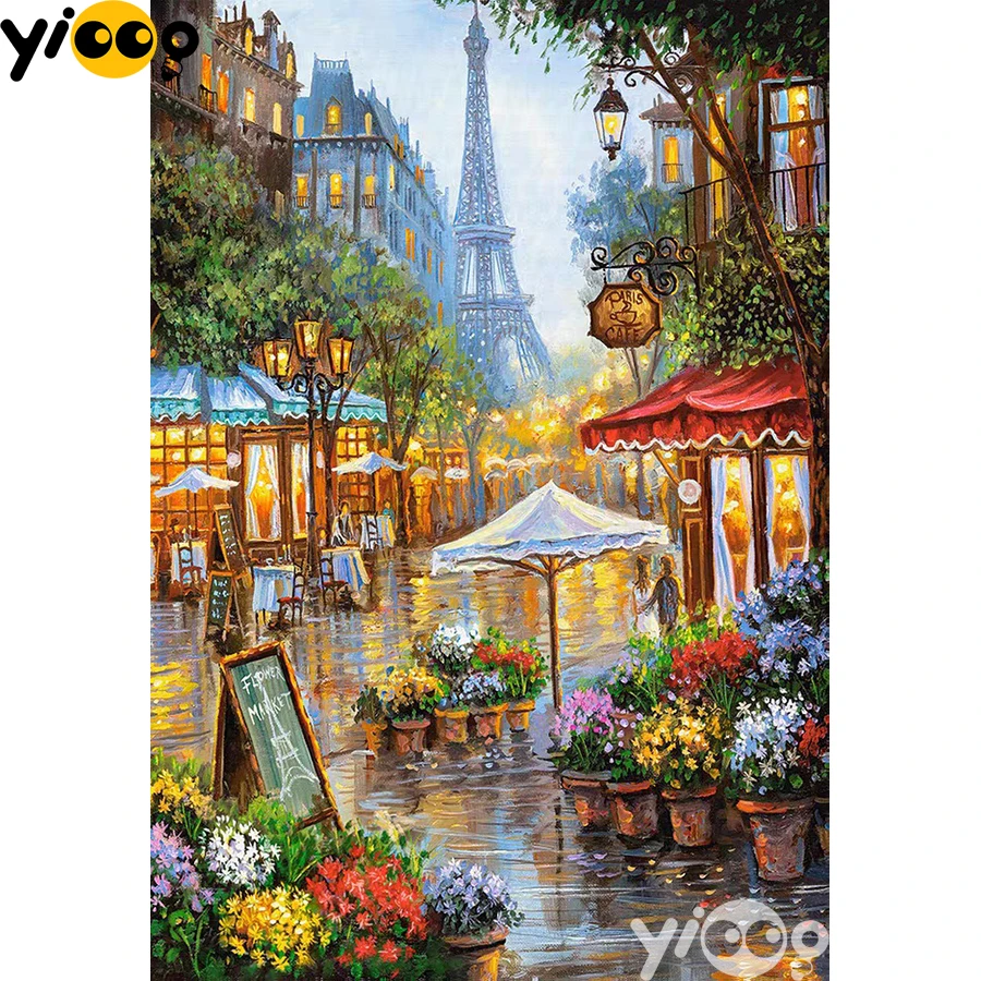 

Full Square/Round Drill Diamond Painting Cross Stitch Embroidery Paris Street Rhinestone Mosaic Home Decor Gift AX2474